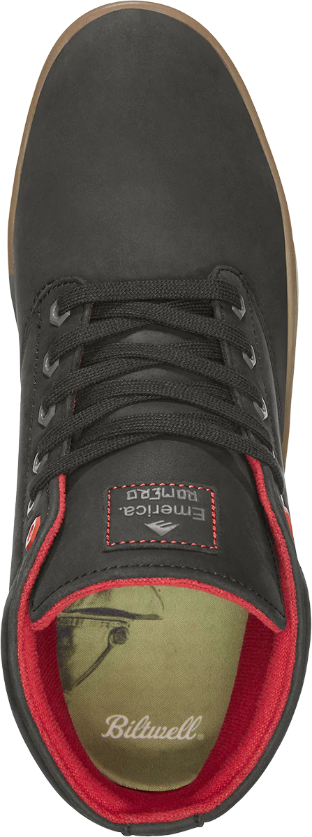EMERICA Romero Laced High X Biltwell Shoes Black/Gum Men's Skate Shoes Emerica