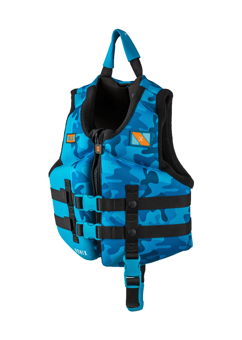 RONIX Child Top Grom CGA Wake Vest Blue Camo Youth Wake Vests Ronix