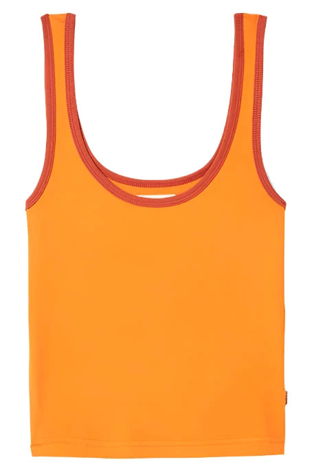 BRIXTON Women's Ringer Organic A-Tank Top Tangerine/Burnt Brick Women's Tank Tops and Halter Tops Brixton