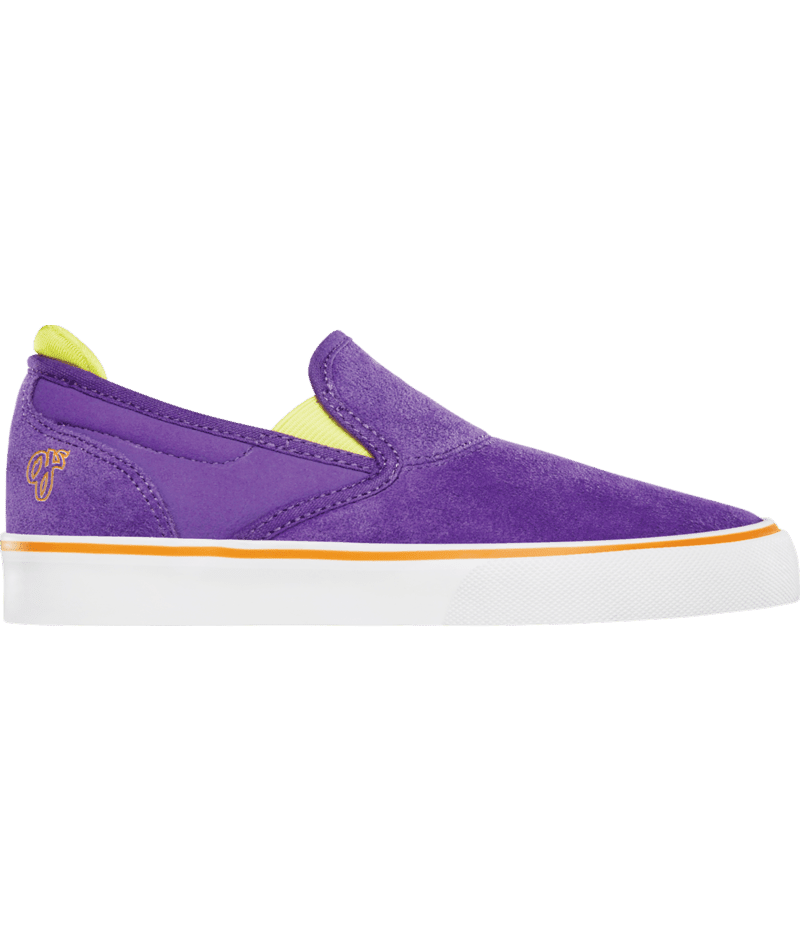 EMERICA Youth Wino Slip-On X O.J. Wheels Shoes Purple Youth and Toddler Skate Shoes Emerica