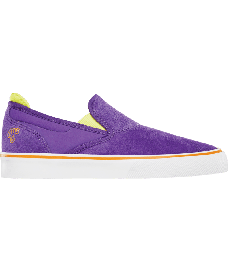 EMERICA Youth Wino Slip-On X O.J. Wheels Shoes Purple Youth and Toddler Skate Shoes Emerica 