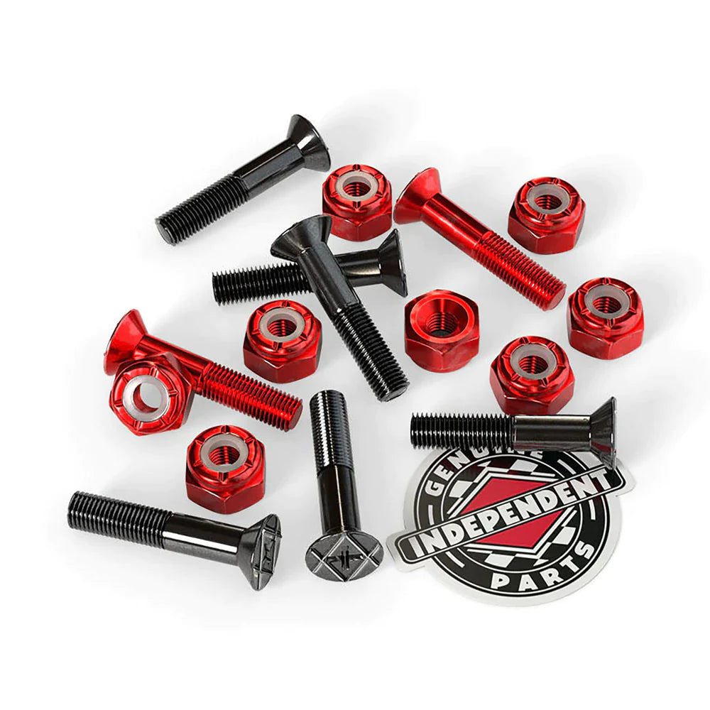 INDEPENDENT Phillips 1in Black/Red Skateboard Hardware Skateboard Hardware Independent