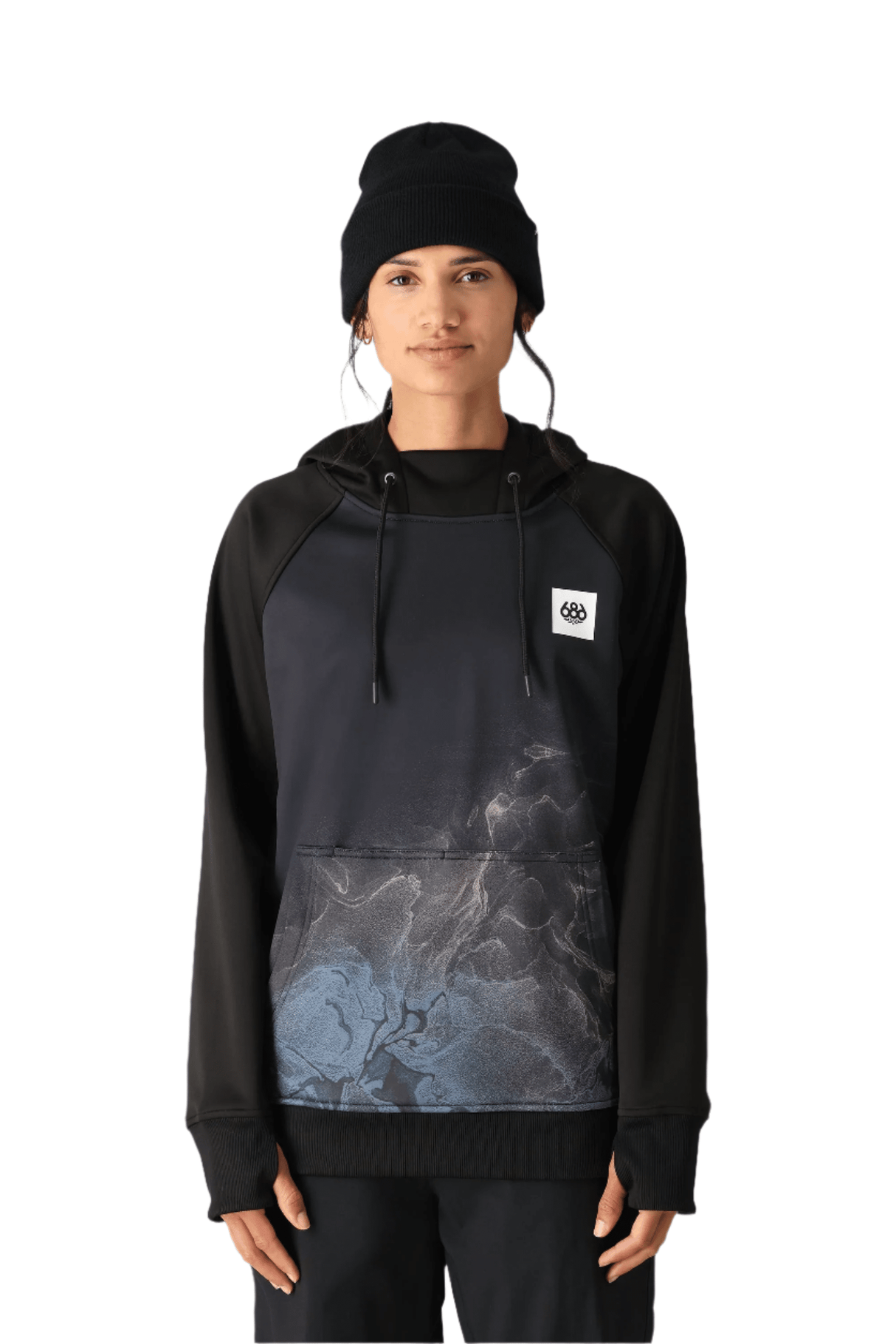 686 Women's Bonded Fleece Pullover Hoodie Black Cloudbreak Women's Pullover Hoodies 686