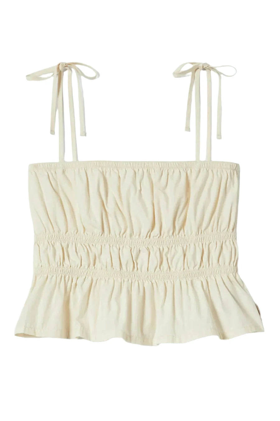 BRIXTON Women's Eden Smocked Top Off White Women's Tank Tops and Halter Tops Brixton