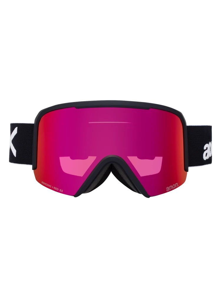 ANON Nesa Black - Perceive Perceive Sunny Red + Perceive Cloudy Burst + MFI Face Mask Snow Goggle Snow Goggles Anon