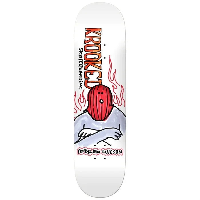 KROOKED Wilson Fire Mask 8.75 Skateboard Deck Skateboard Decks Krooked