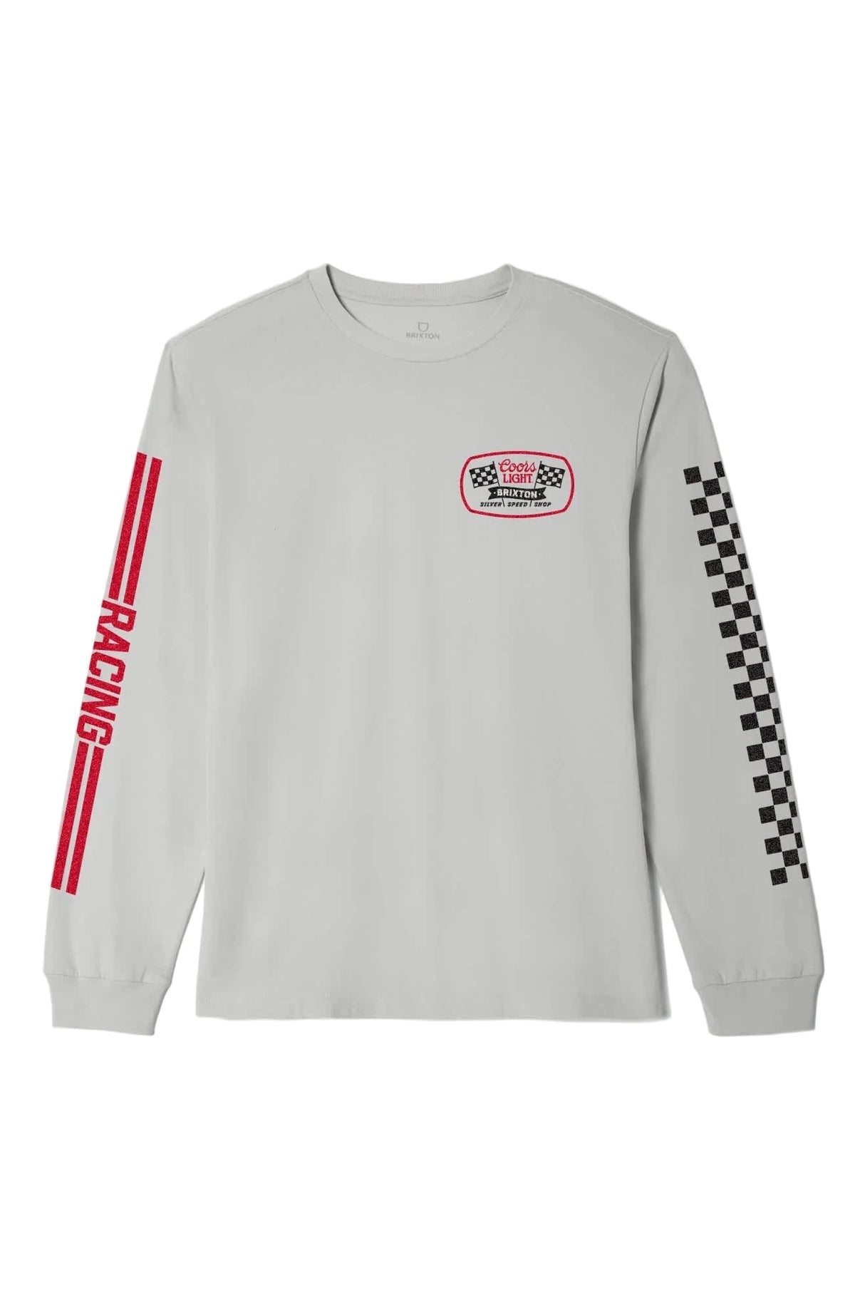 BRIXTON Coors Light Pit Stop Long Sleeve T-Shirt Silver Men's Long Sleeve T-Shirts Brixton