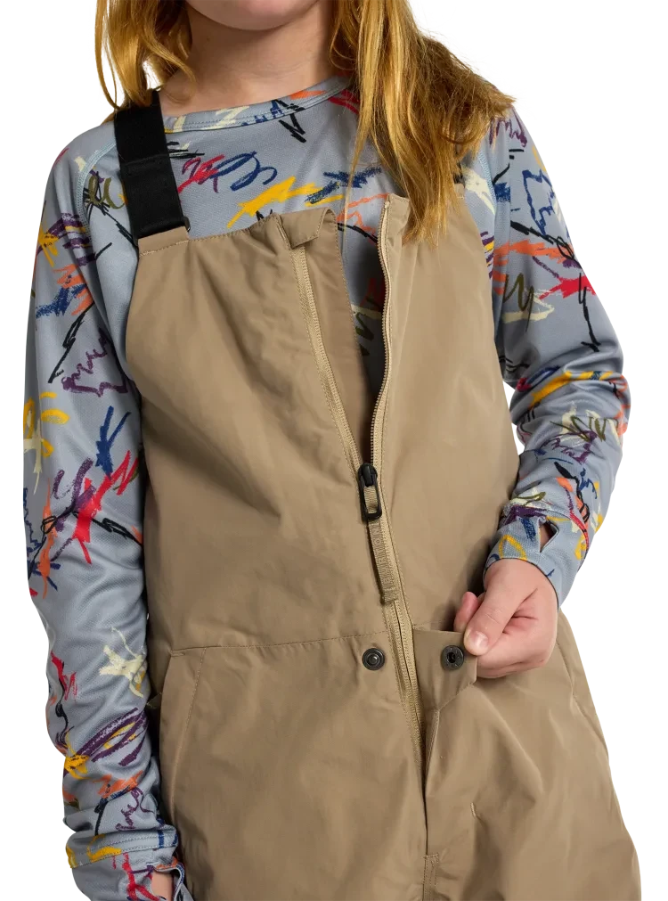 BURTON Kid's Skylar 2L Bib Snow Pants Summit Taupe 2026 Youth Snow Pants Burton