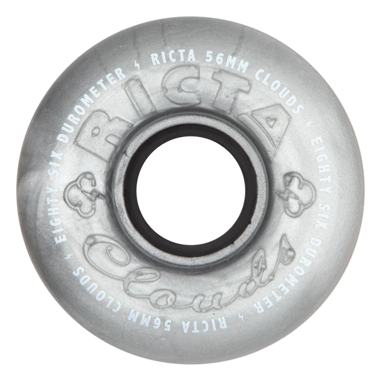 RICTA Clouds Metallic SIlver 86A 56mm Skateboard Wheels Skateboard Wheels Ricta