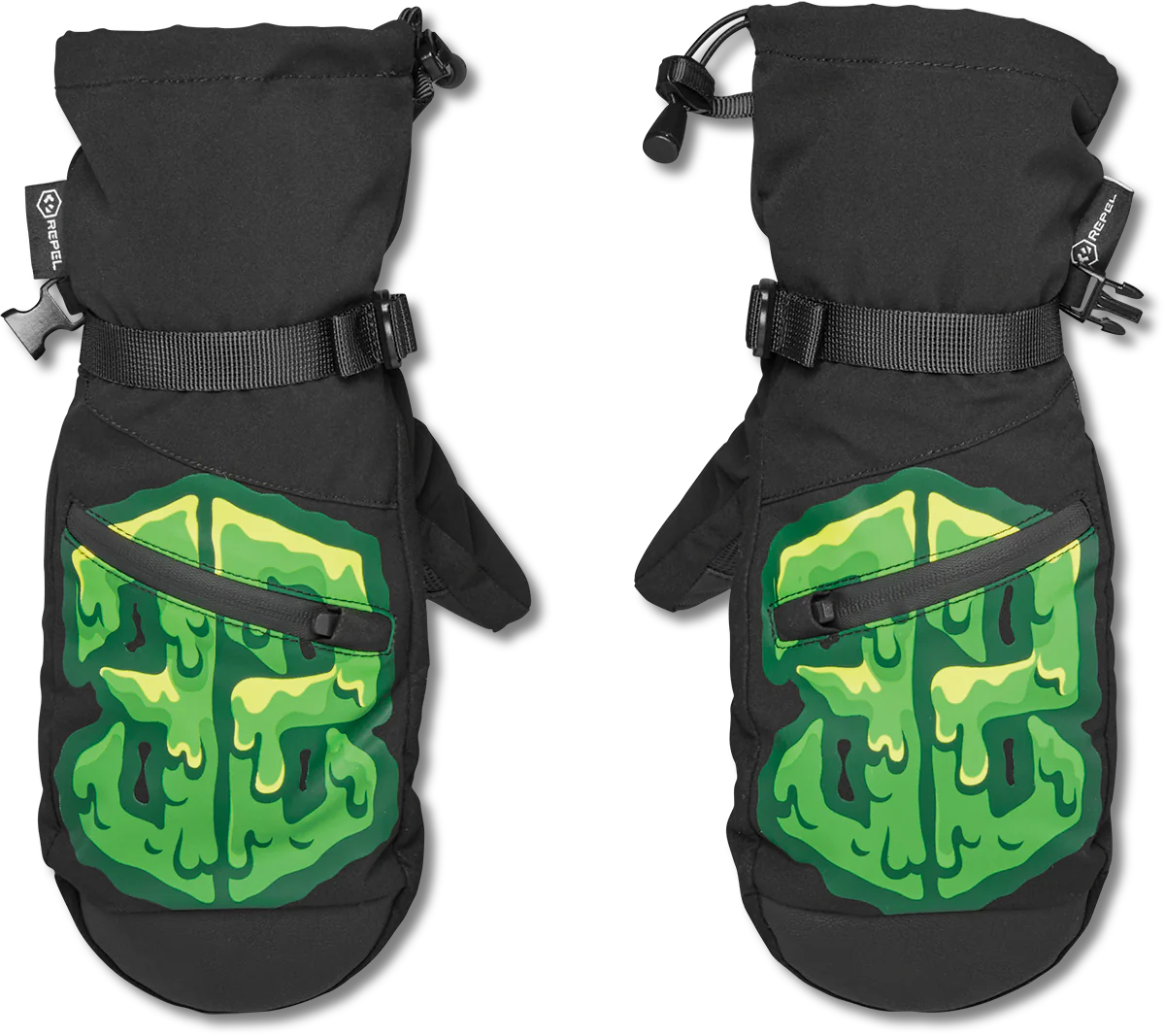 THIRTYTWO Youth Corp Mitt Black/Green Youth Snow Gloves & Mitts Thirtytwo