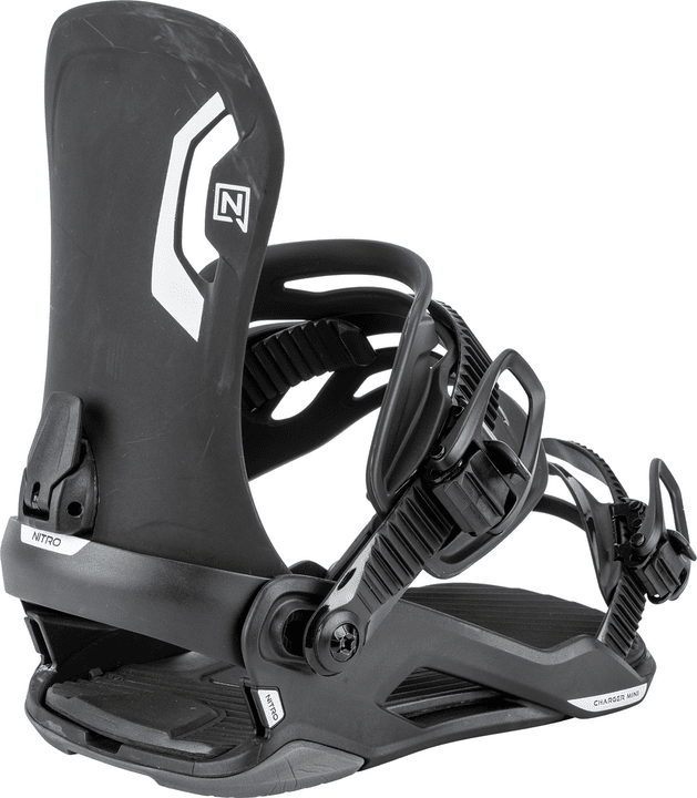 NITRO Youth Charger Mini Snowboard Bindings Ultra Black 2026 Youth Snowboard Bindings Nitro
