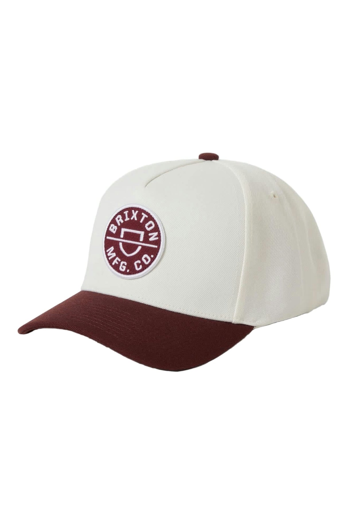 BRIXTON Crest Netplus Snapback Hat Port/Off White Men's Hats Brixton