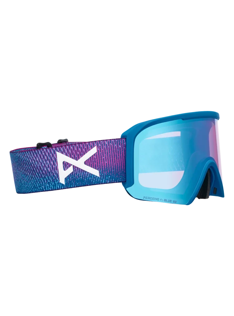 ANON Nesa S Pink Denim - Perceive Variable Blue + Perceive Cloudy Burst + MFI Face Mask Snow Goggle Snow Goggles Anon