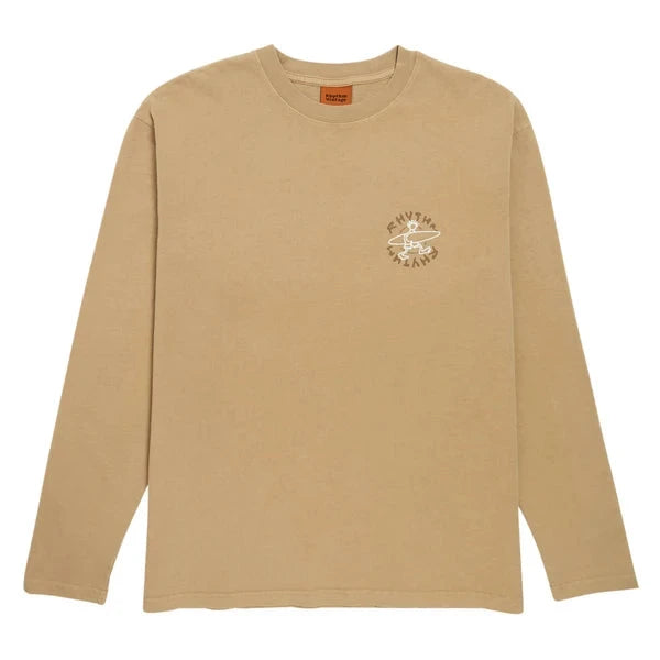 RHYTHM Jaunt Vintage Long Sleeve T-Shirt Macadamia Men's Long Sleeve T-Shirts Rhythm
