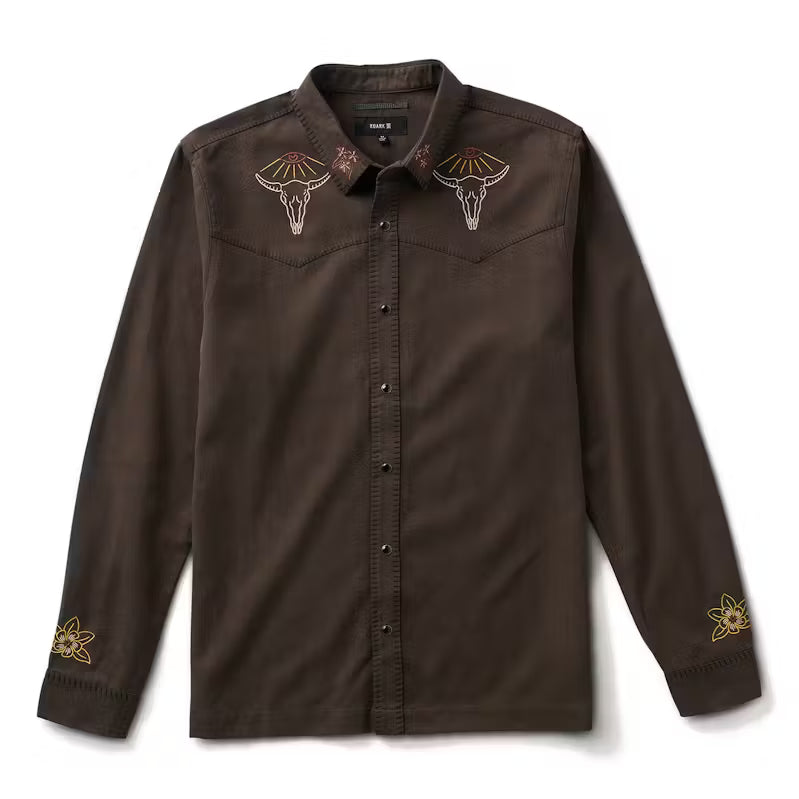 ROARK Gaucho Range Long Sleeve Button Up Dark Brown Men's Long Sleeve Button Up Shirts Roark Revival