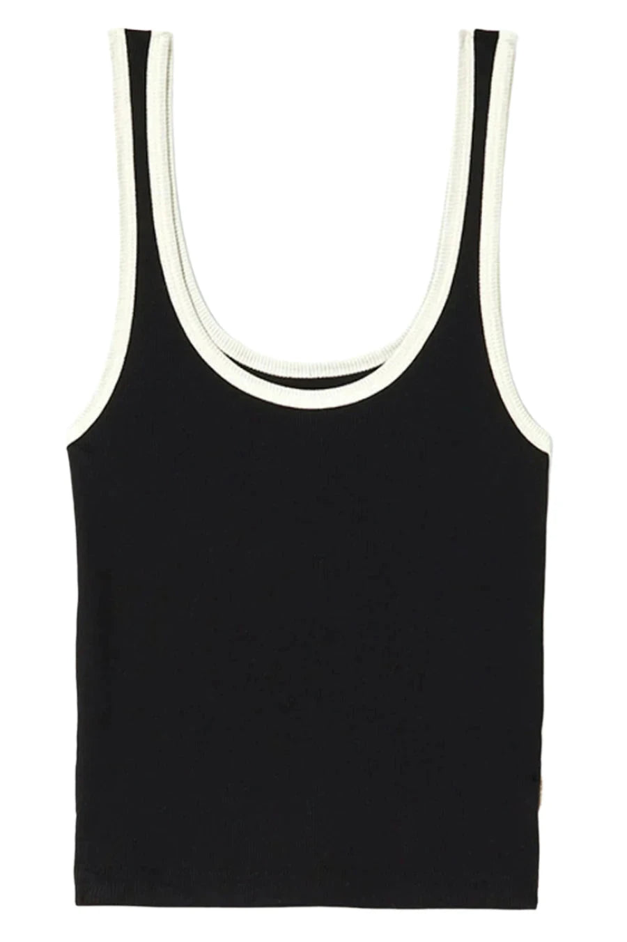 BRIXTON Women's Ringer Organic A-Tank Black/Off White Women's Tank Tops and Halter Tops Brixton