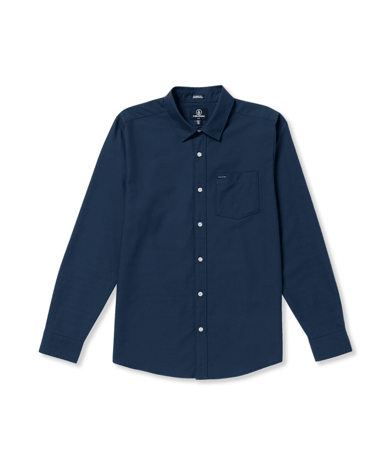 VOLCOM Veeco Oxford Long Sleeve Button Up Navy Men's Long Sleeve Button Up Shirts Volcom 