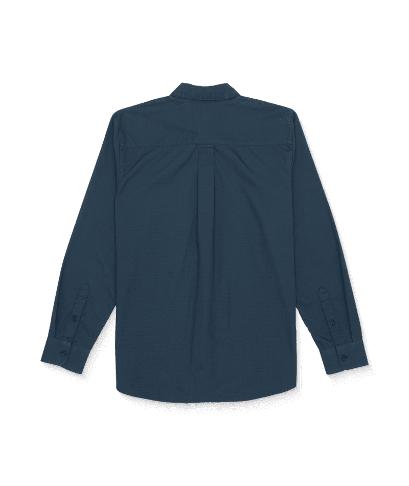 VOLCOM Date Knight Long Sleeve Button Up Navy Men's Long Sleeve Button Up Shirts Volcom