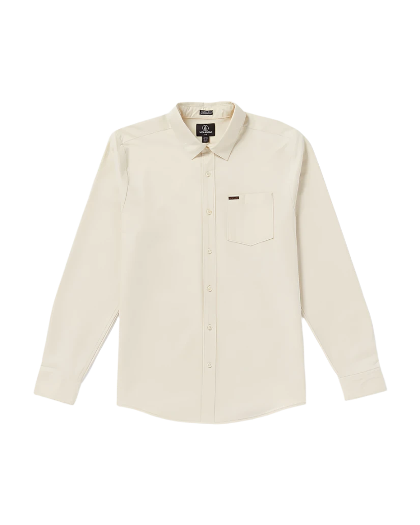 VOLCOM Veeco Oxford Long Sleeve Button Up Dirty White Men's Long Sleeve Button Up Shirts Volcom