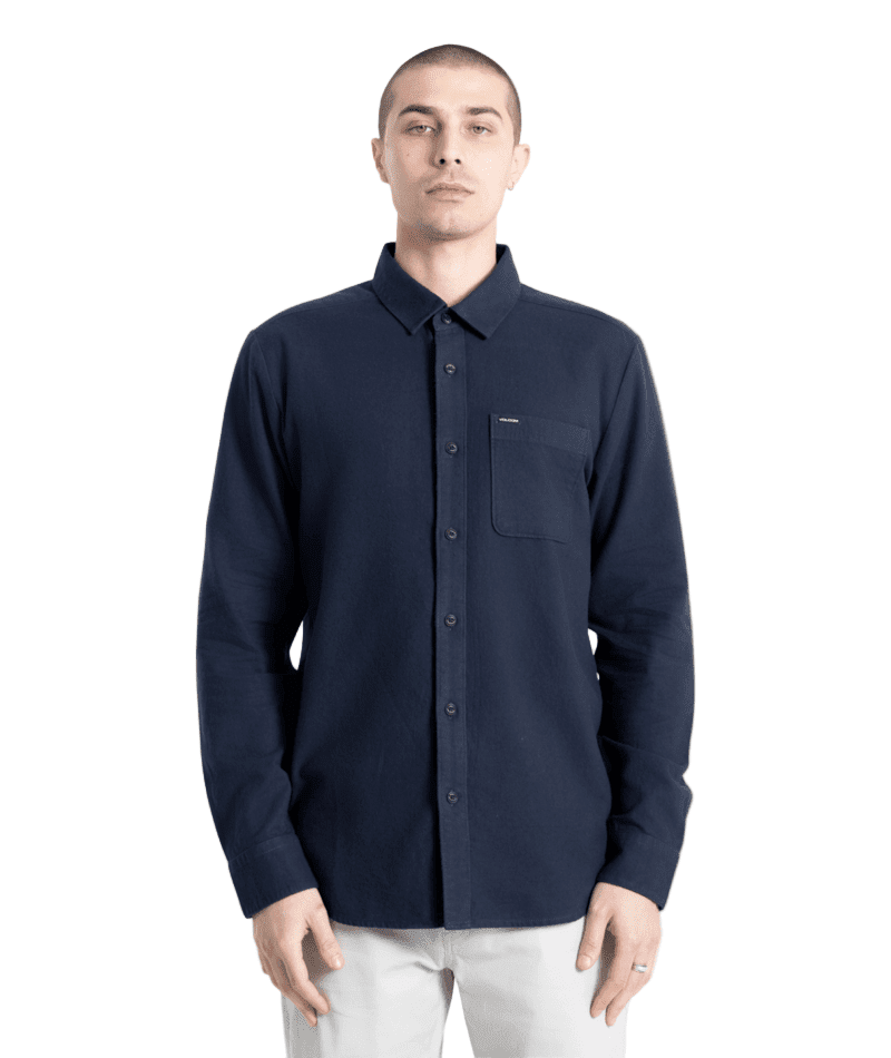 VOLCOM Caden Long Sleeve Button Up Navy Men's Long Sleeve Button Up Shirts Volcom