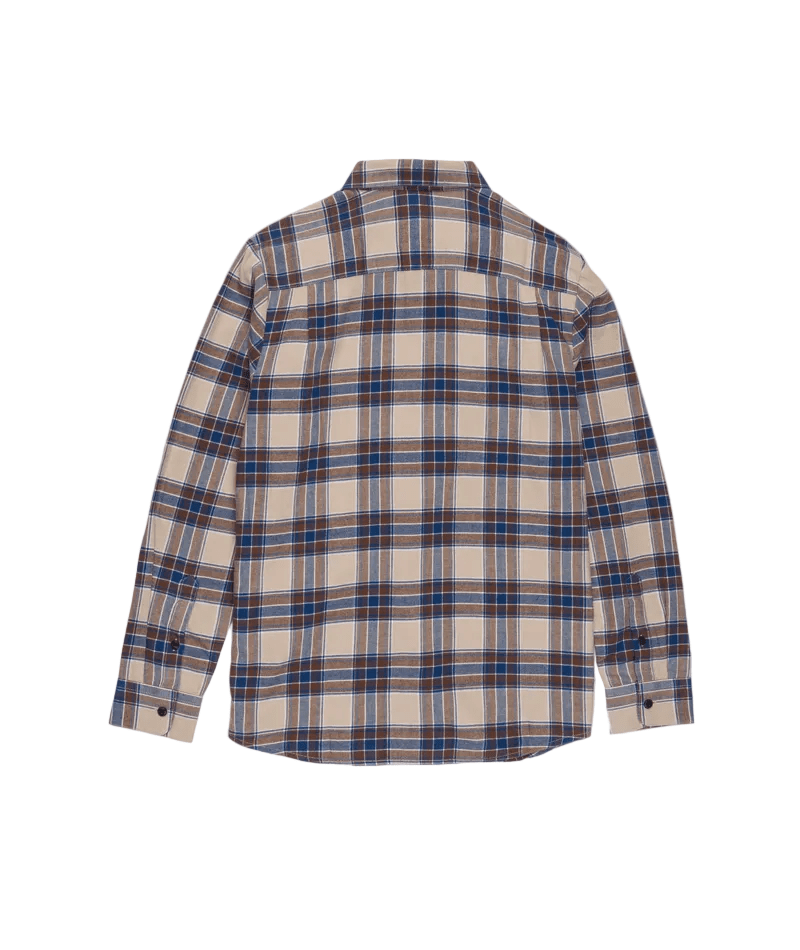 VOLCOM Caden Plaid Long Sleeve Button Up Light Khaki Men's Long Sleeve Button Up Shirts Volcom