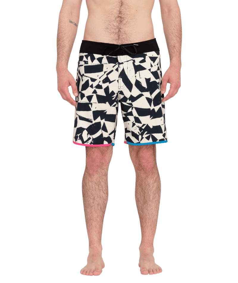 VOLCOM Lido Print Trunk Black/White Men's Boardshorts Volcom