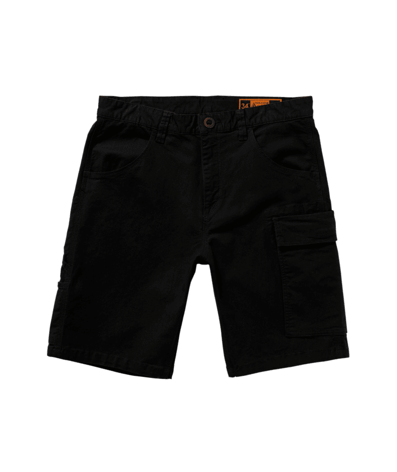 VOLCOM Workwear Caliper II Relaxed Work Short Black Men's Walkshorts Volcom