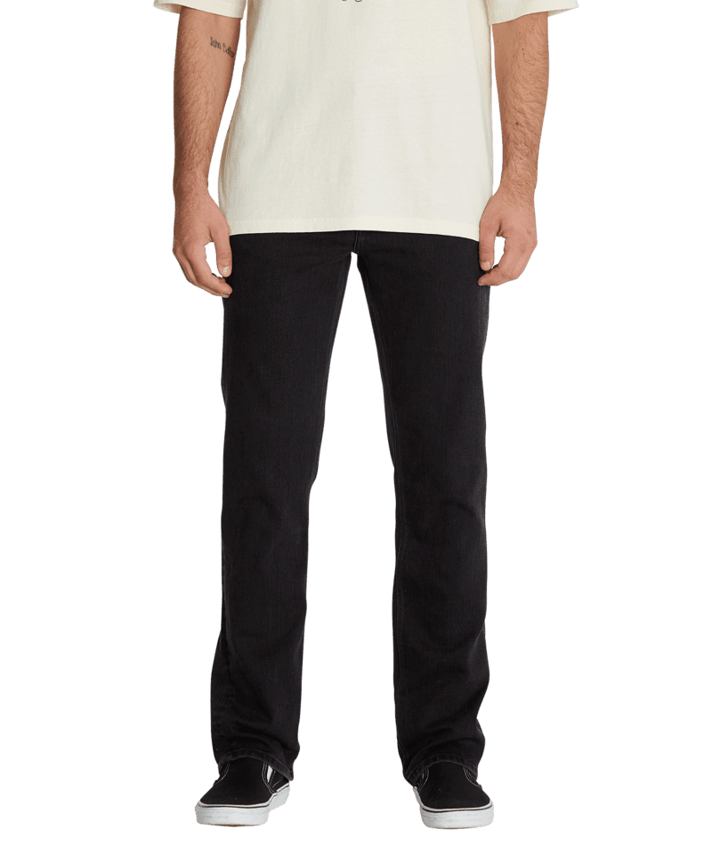 VOLCOM Solver Modern Fit Jeans Black Out Men's Denim Volcom