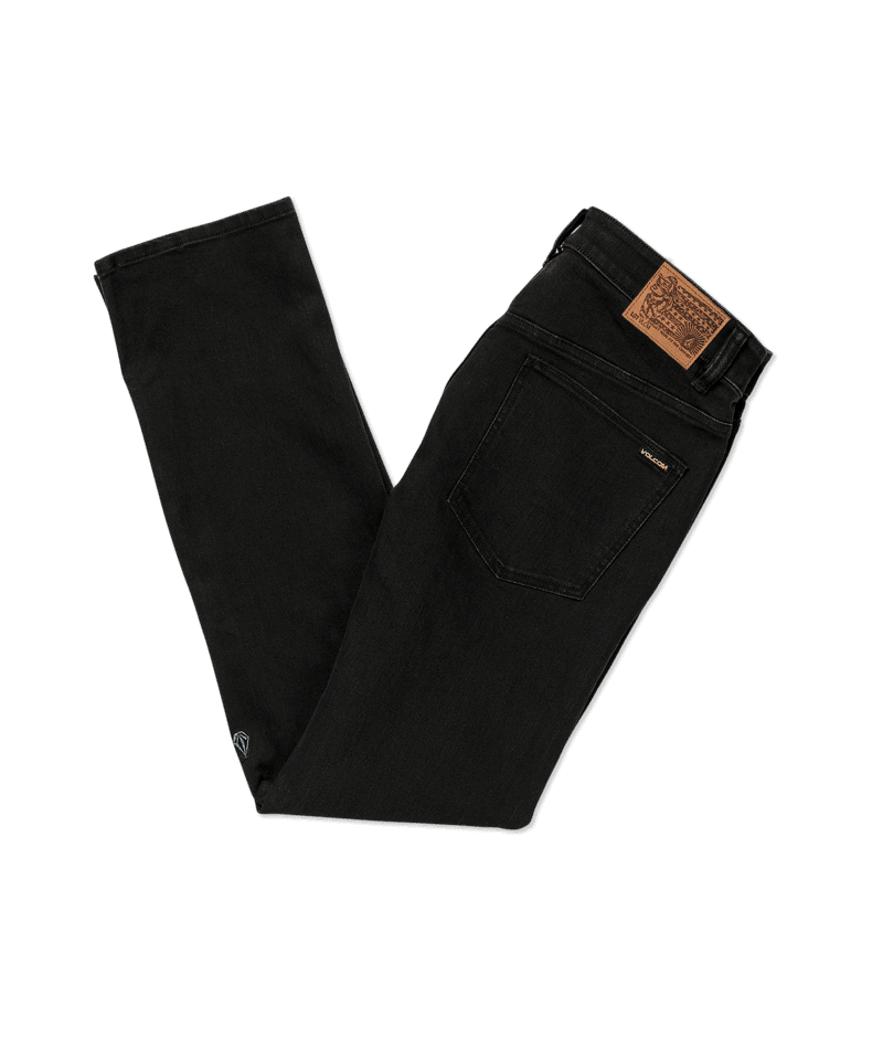 VOLCOM Solver Modern Fit Jeans Black Out Men's Denim Volcom