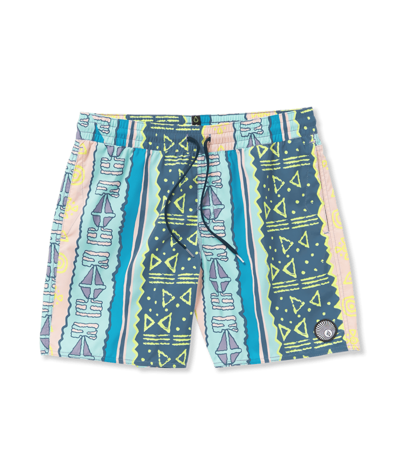 VOLCOM Lido Print Trunk Crete Blue Men's Boardshorts Volcom 