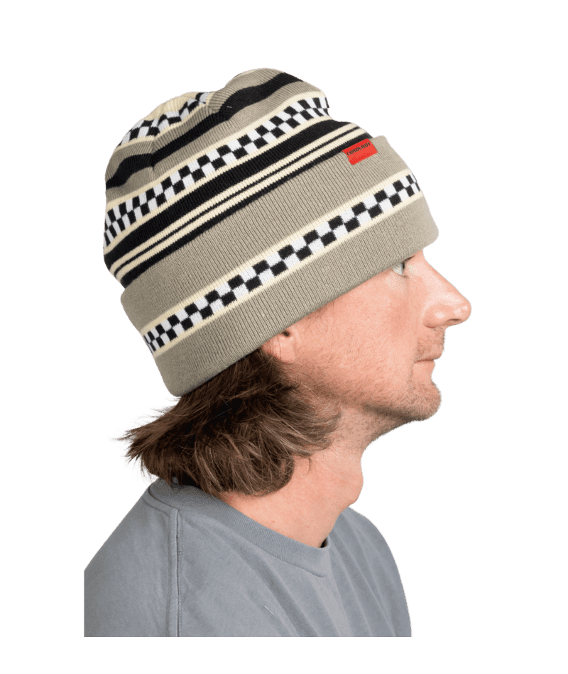CORDUROY Checkstripe Beanie Stone Grey Men's Beanies Corduroy