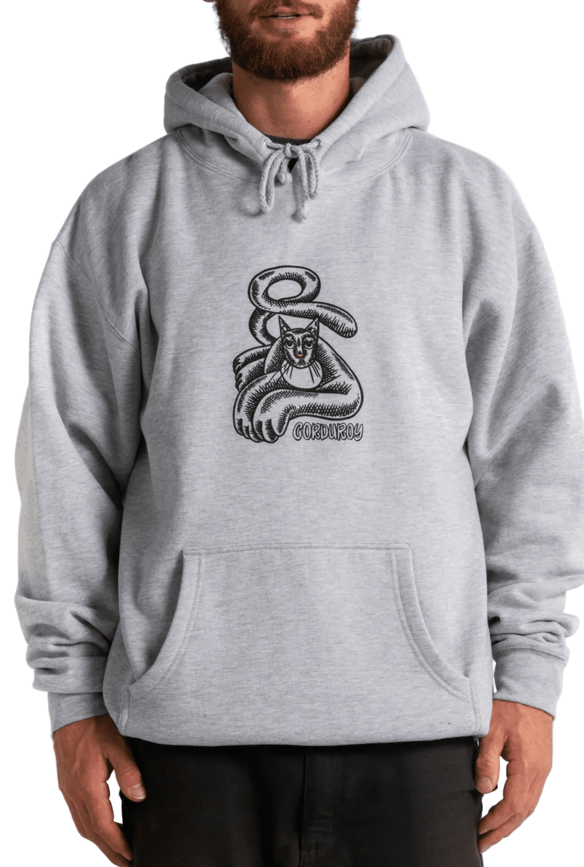 CORDUROY Jamie Cat Hoodie Heather Gray Men's Pullover Hoodies Corduroy