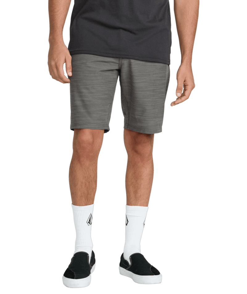 VOLCOM Slub Frickin Cross Shred Hybrid Shorts Pewter Men's Hybrid Shorts Volcom