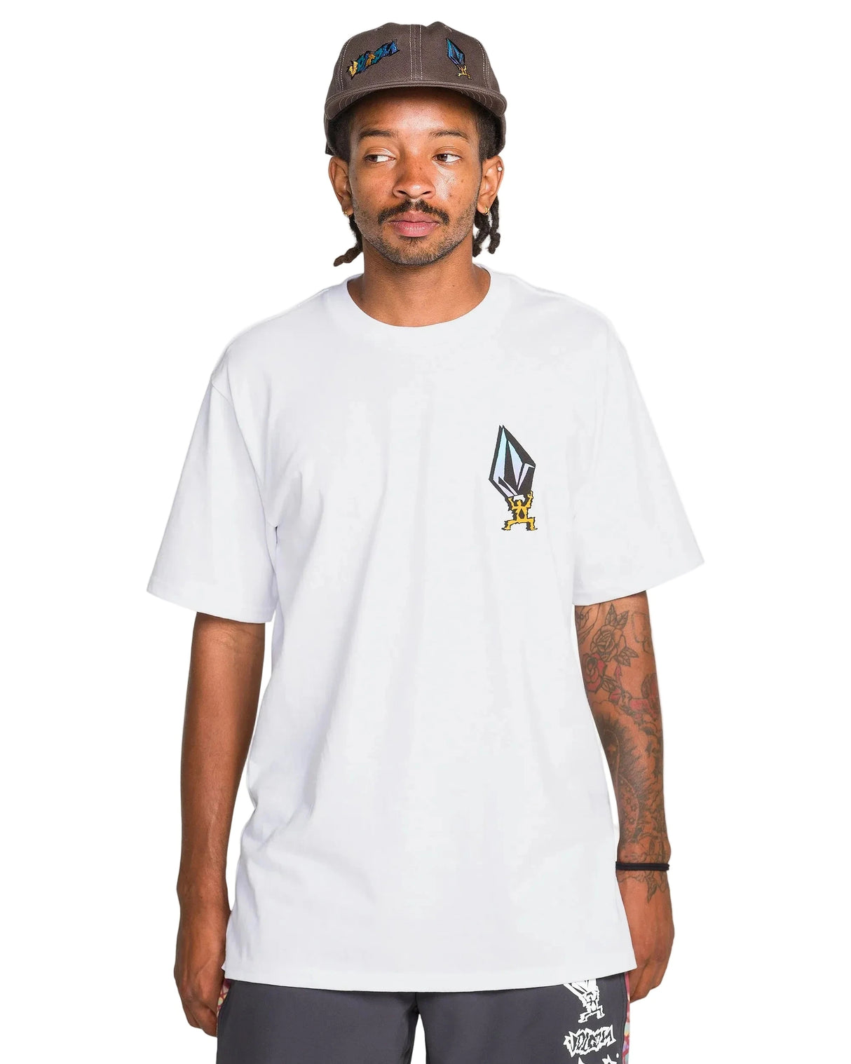VOLCOM Star Shields Featured Artist T-Shirt White Men's Short Sleeve T-Shirts Volcom