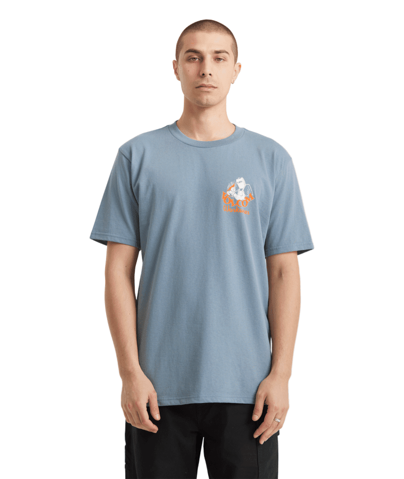 VOLCOM Grindit T-Shirt Blue Wash Men's Short Sleeve T-Shirts Volcom
