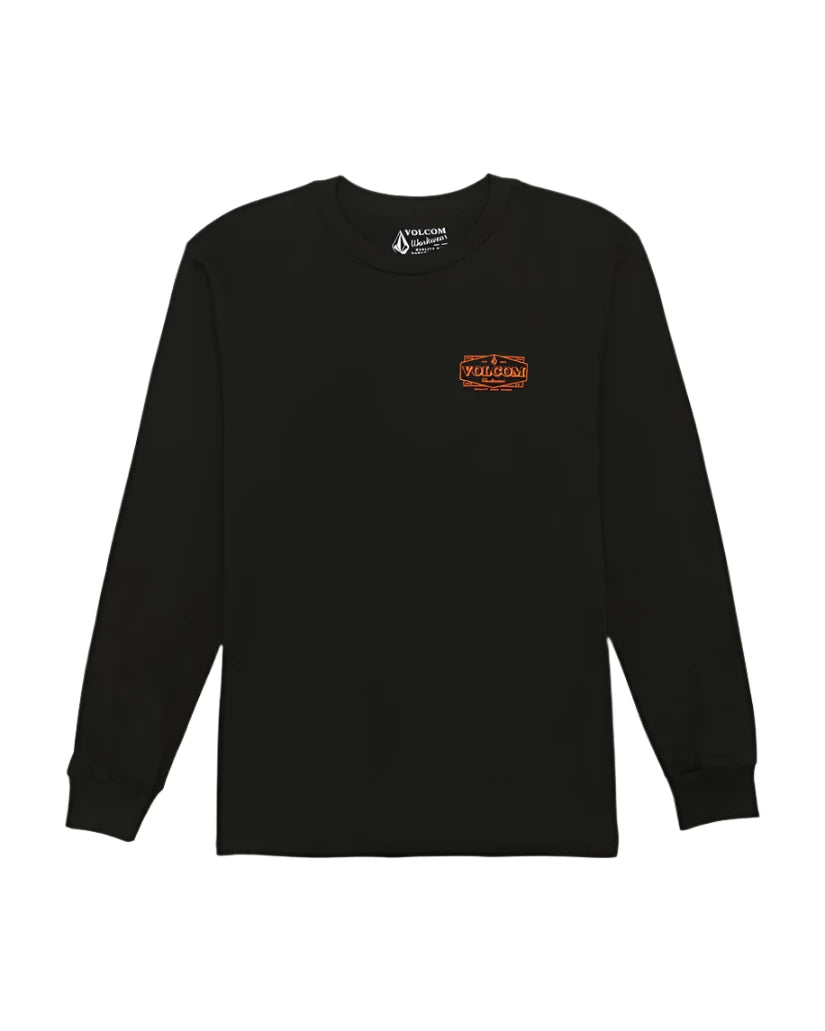 VOLCOM Workwear Union Long Sleeve T-Shirt Black Men's Long Sleeve T-Shirts Volcom
