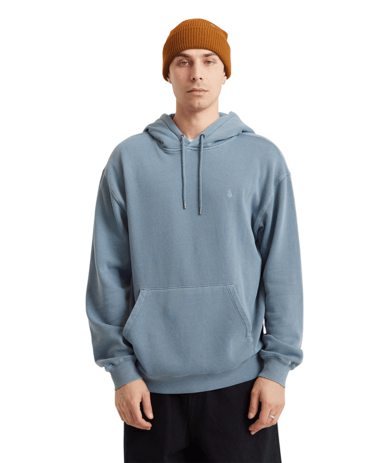 VOLCOM Single Stone PW Pullover Hoodie Blue Wash Men's Pullover Hoodies Volcom