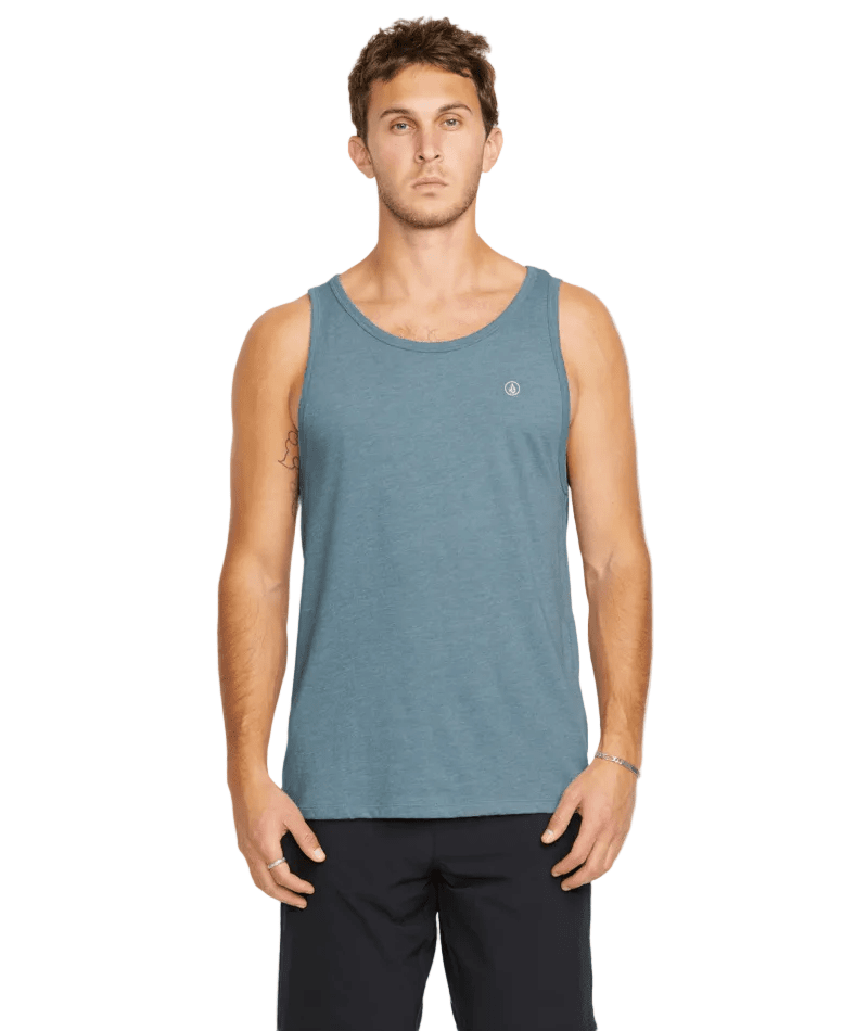 VOLCOM Solid Heather Tank Stormy Blue Men's Tank Tops Volcom