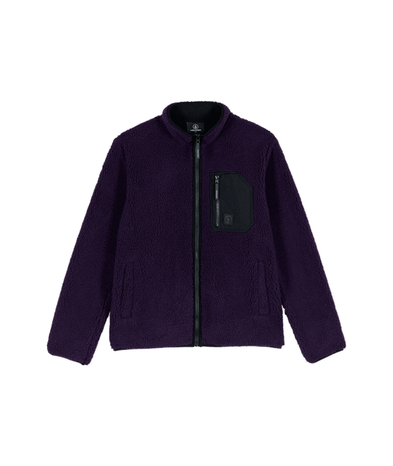 VOLCOM Muzzer Fuzzar Zip Dark Purple Men's Zip Hoodies Volcom
