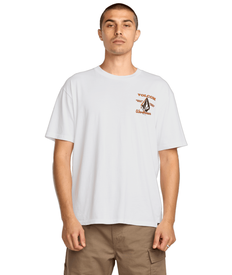 VOLCOM Enamel T-Shirt White Men's Short Sleeve T-Shirts Volcom