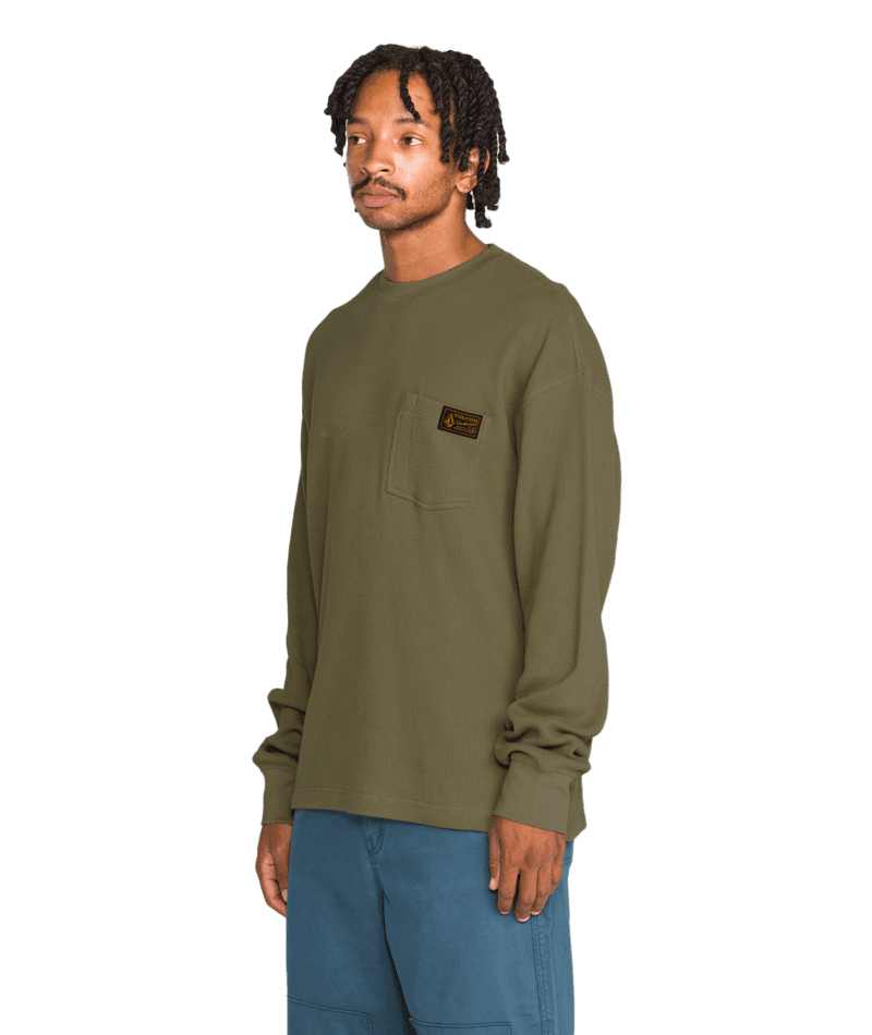 VOLCOM Overtime Workwear Thermal Brindle Men's Long Sleeve T-Shirts Volcom