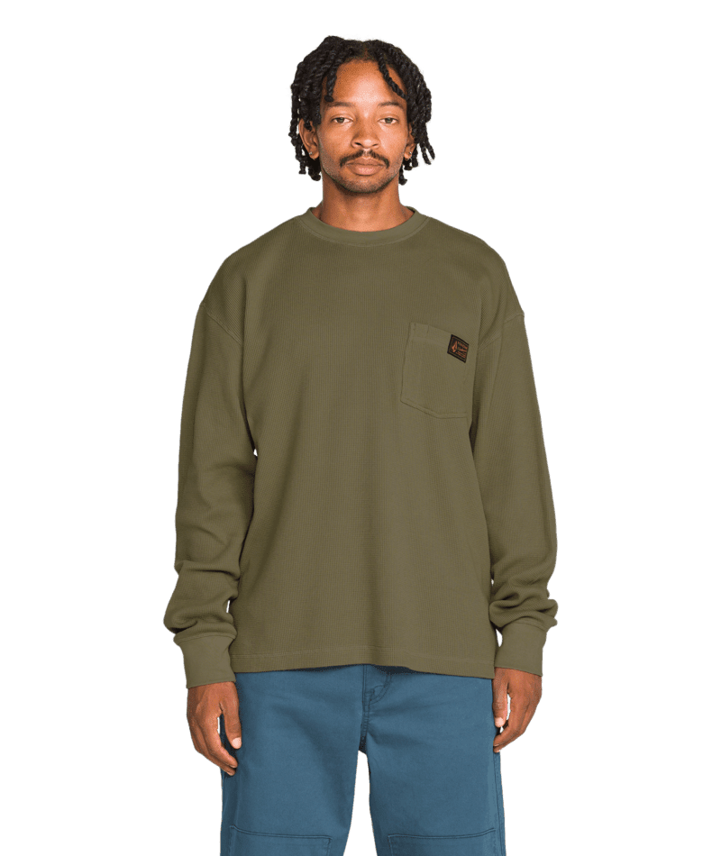 VOLCOM Overtime Workwear Thermal Brindle Men's Long Sleeve T-Shirts Volcom