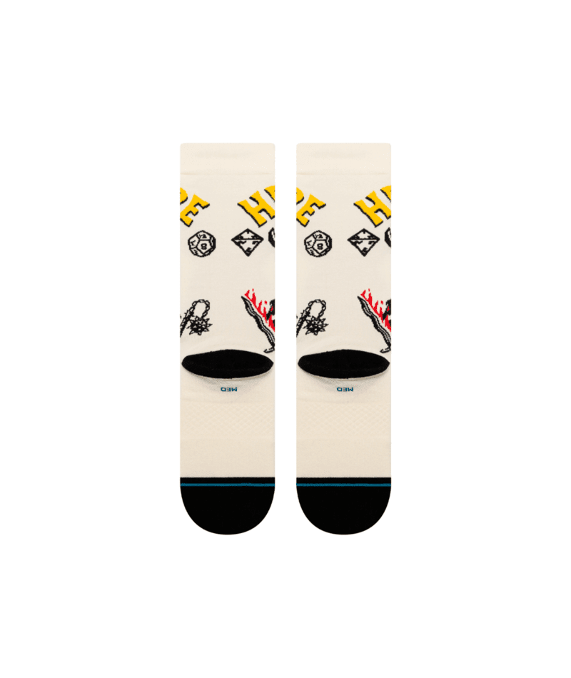 STANCE Stranger Things X Stance Hellfire Crew Socks Vintage White Men's Socks Stance