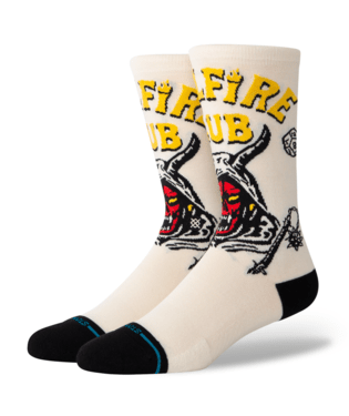 STANCE Stranger Things X Stance Hellfire Crew Socks Vintage White Men's Socks Stance