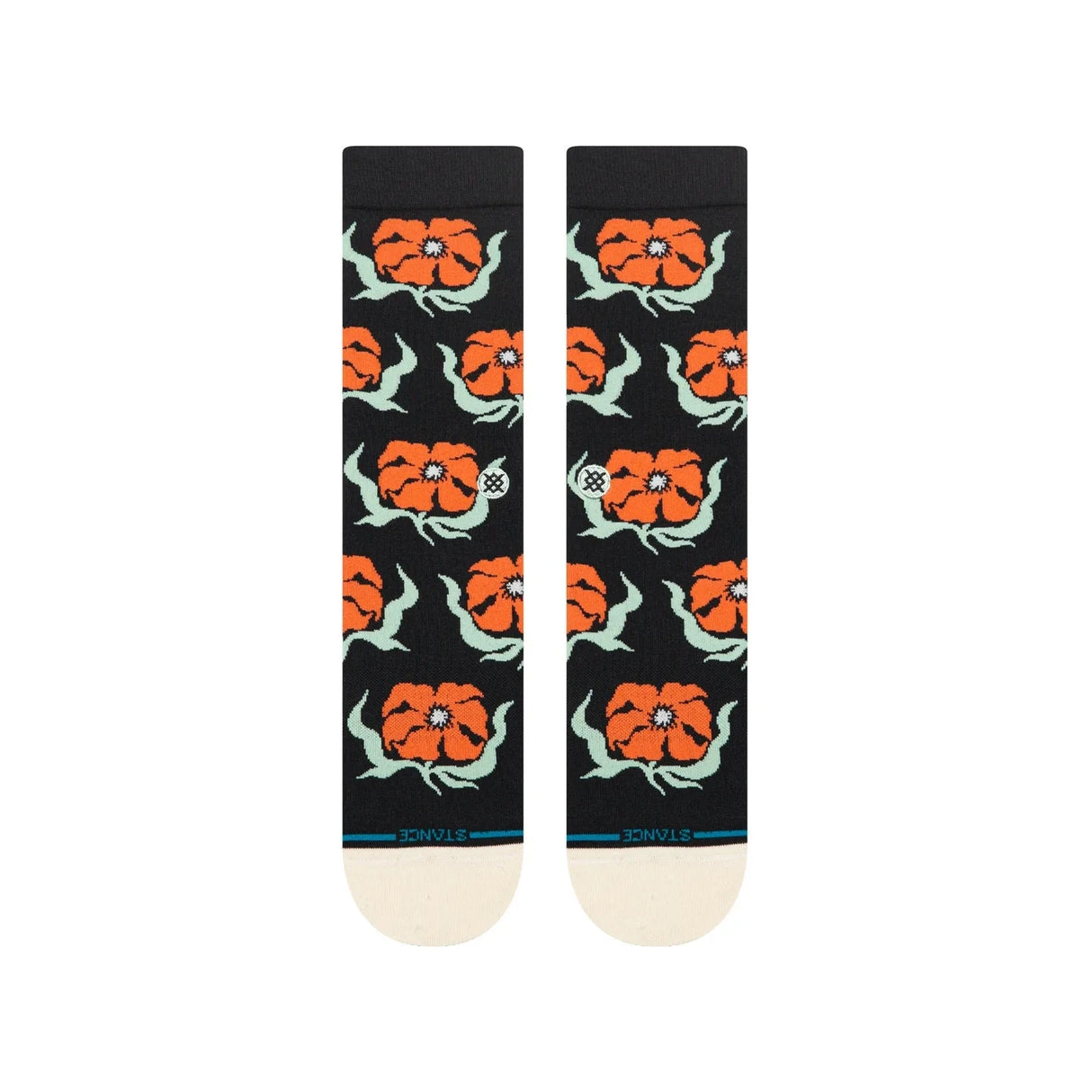 STANCE Broadcast Floral Crew Socks Black Men's Socks Stance