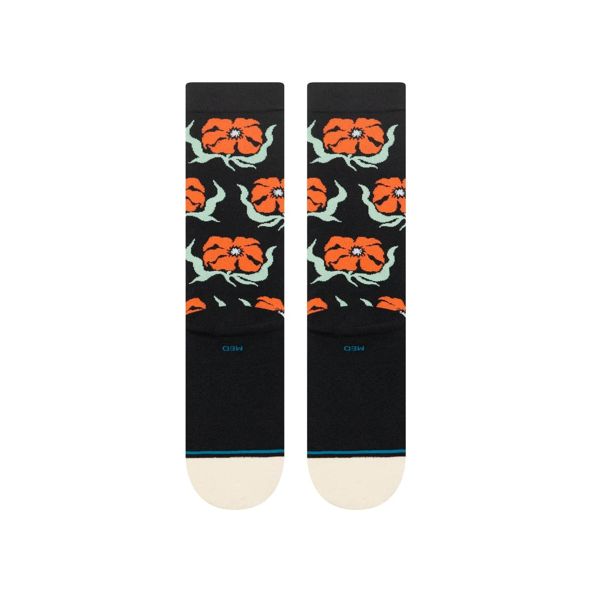 STANCE Broadcast Floral Crew Socks Black Men's Socks Stance