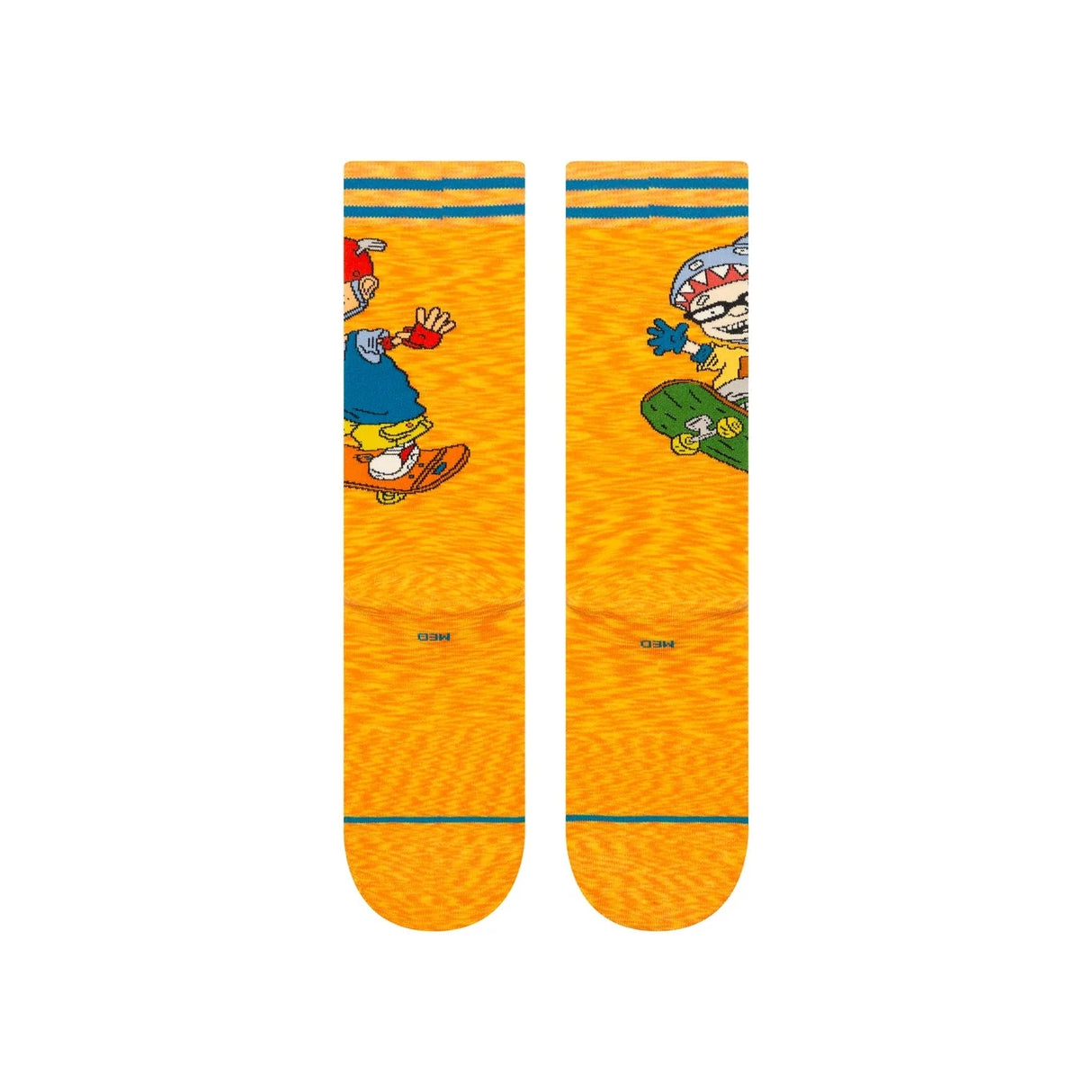 STANCE Rocket Power x Stance Sam And Twister Crew Socks Orange Men's Socks Stance