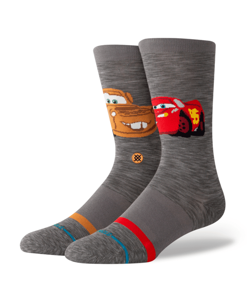 STANCE Pixar X Stance Kachow Crew Socks Dark Grey Men's Socks Stance