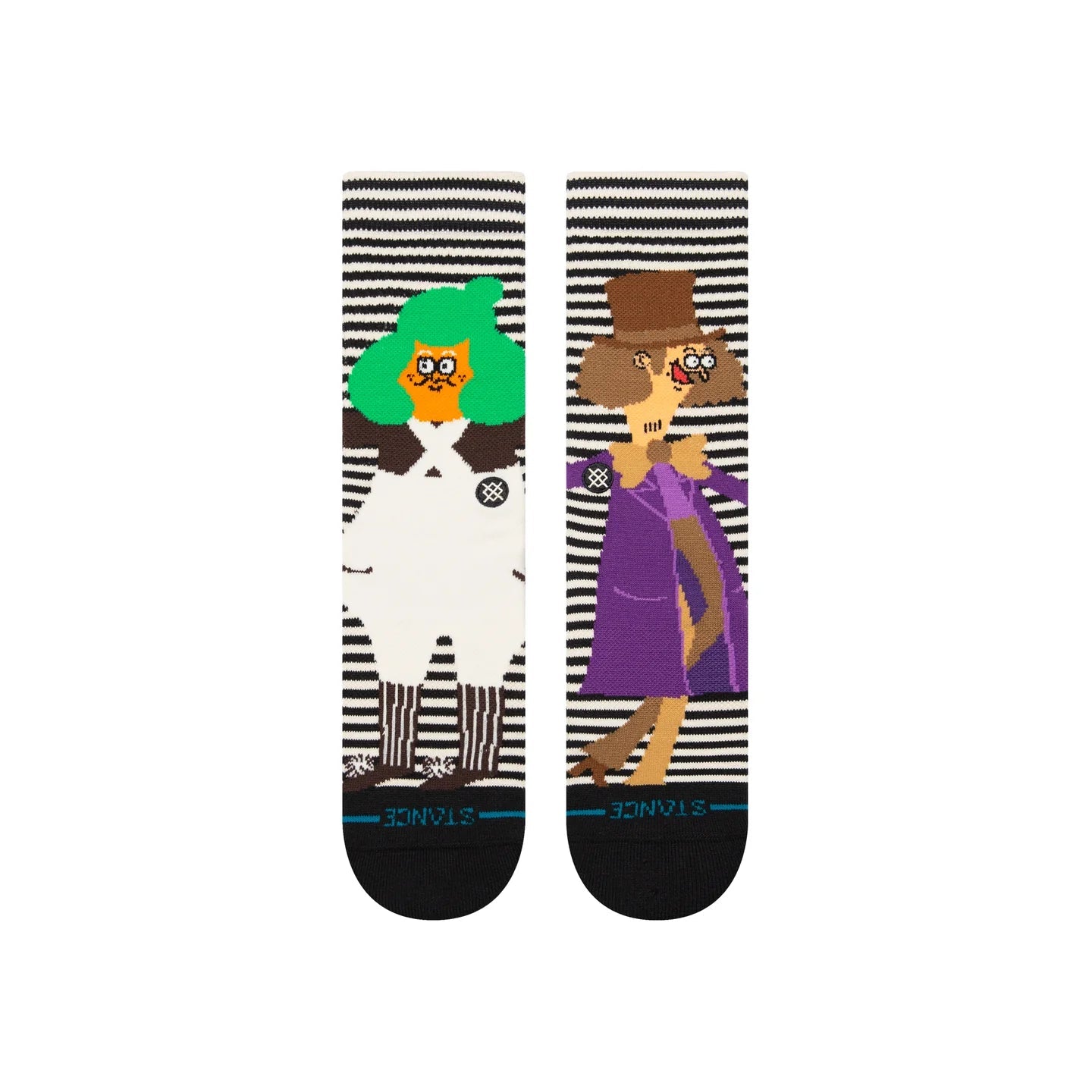 STANCE Willy Wonka By Jay Howell x Stance Oompa Loompa Crew Socks Blackwhite Men's Socks Stance 