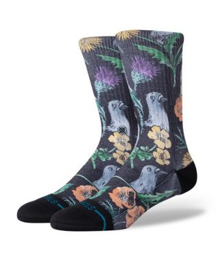 STANCE Todd Francis X Stance Just Flocked Crew Socks Black Men's Socks Stance